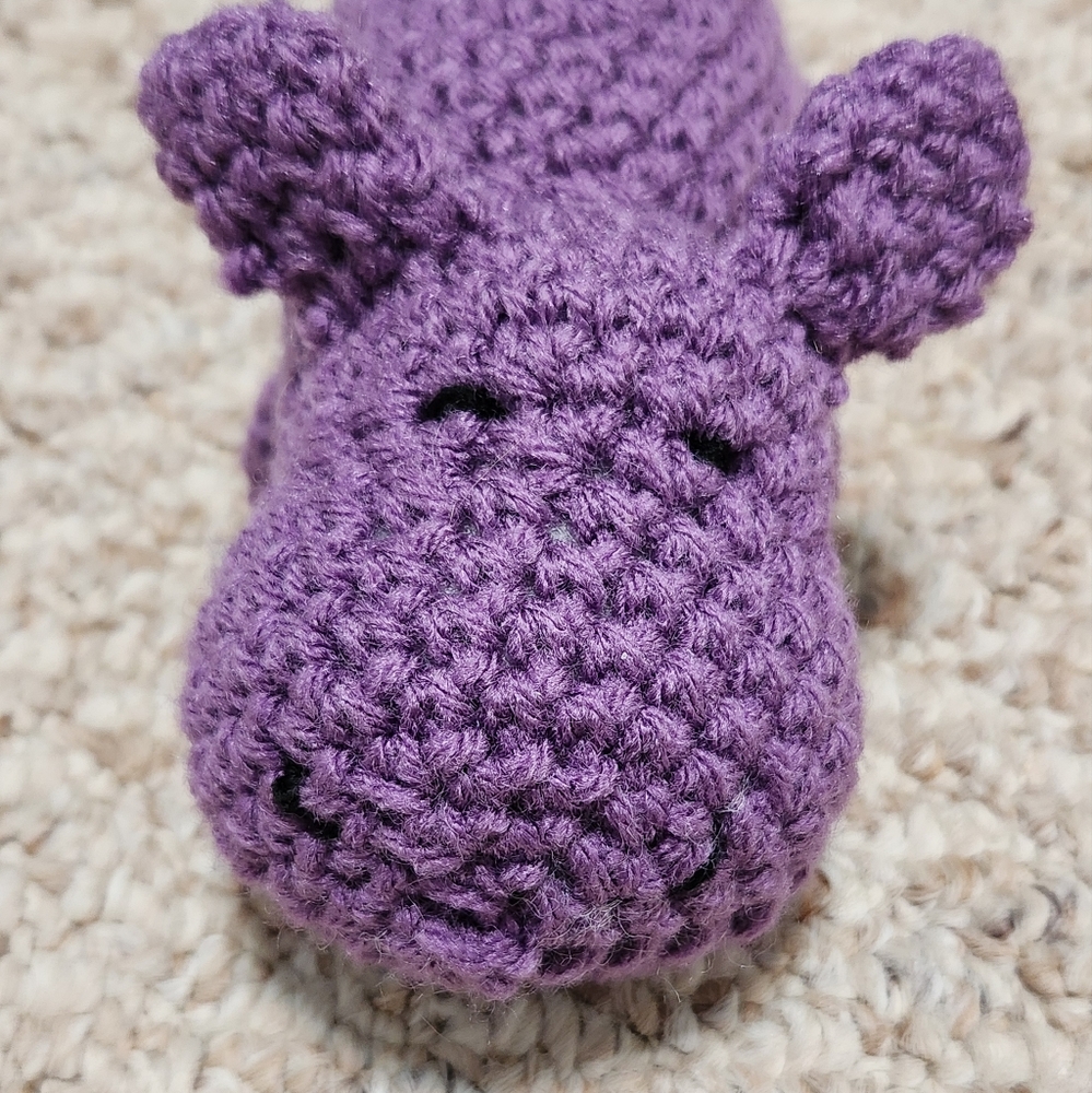 Crochet Purple Hippo - Picture 4 of 7